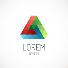 Triangle abstract logo template icon. RGB colors. Infinite loop.