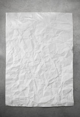 wrinkled paper at metal background