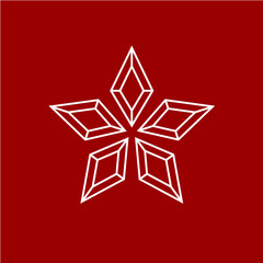 Star made of separate diamond wireframes logo template