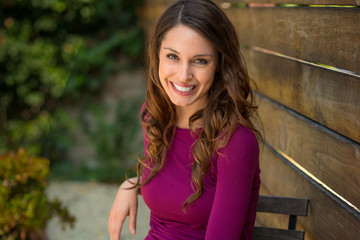 Fototapeta premium Cute innocent looking teen girl with nice teeth and beautiful skin