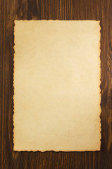 paper parchment on wood
