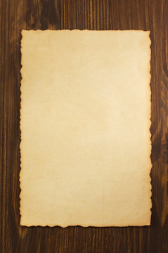 paper parchment on wood