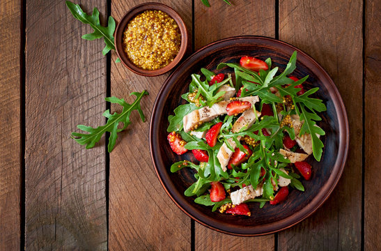 Chicken Salad With Arugula And Strawberries