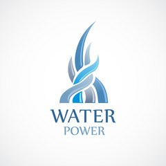 Upstream water flows logo template