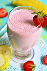 Strawberry and banana smoothie.