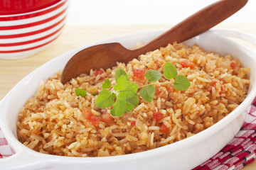 Fototapeta na wymiar Spanish Rice Mexican Food