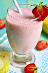 Strawberry and banana smoothie.