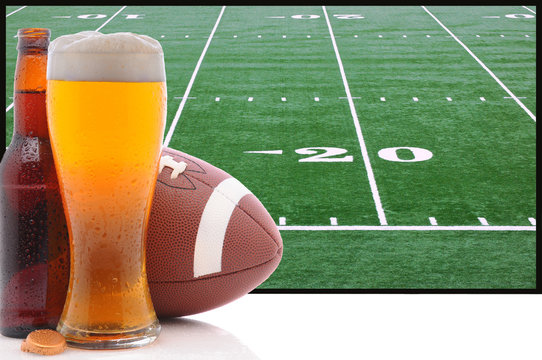 Glass of Beer and American Football