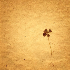 Sepia Vintage card with Leaf and Old Paper Texture.