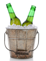 Old Fashioned Beer Bucket With Two Bottles