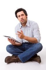 Man with tablet computer