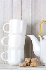 Tea Set and Brown Sugar Cubes