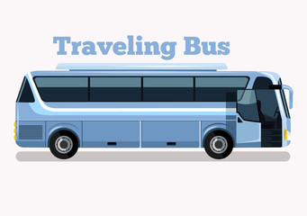 Travel bus vector flat illustration © PrettyVectors