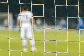 Football net during a football mach