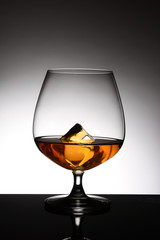 Brandy Snifter With Ice Cube