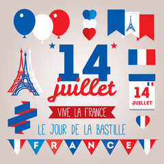 Set design elements for The Bastille Day 14 july