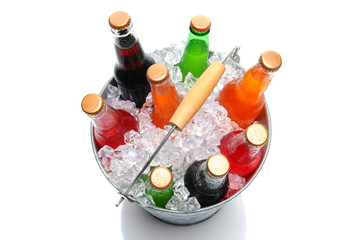 Top Shot Of a Bucket of Soda Bottles © Steve Cukrov
