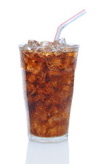 Glass of Cola with Drinking Straw