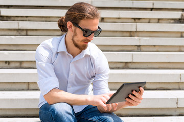 Young Man with tablet