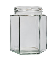 glass jar isolated.