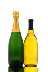 Chardonnay and Champagne bottles