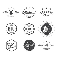 Set of vintage organic label