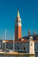Fototapeta na wymiar Beautiful Church of San Giorgio Maggiore and its Bell Tower, Ven