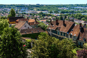 Fototapeta na wymiar View of Provins medieval city from Cesar tower.