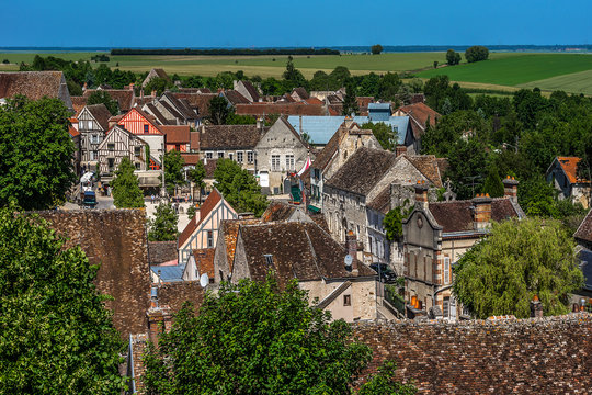 View of Provins medieval city from Cesar tower.