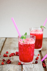Refreshing berry smoothie with ice 
