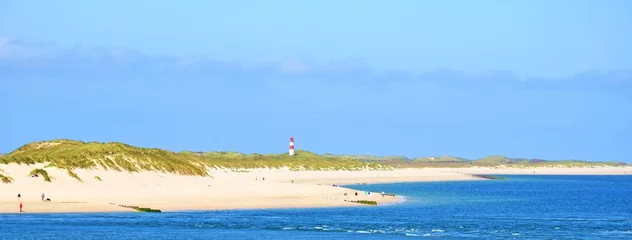 Fotobehang Nordseeküste und Leuchtturm Sylt-List am "Ellenbogen" © pia-pictures