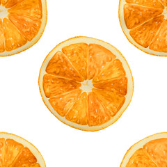 Pattern watercolor orange hand drawn. Vector illustration.