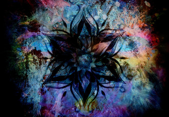 Obraz na płótnie Canvas Flower Mandala and color abstract background.