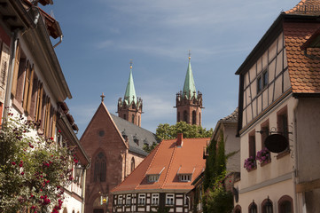  building and church in Ladenburg. Germany