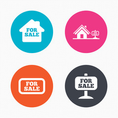For sale icons. Real estate selling.