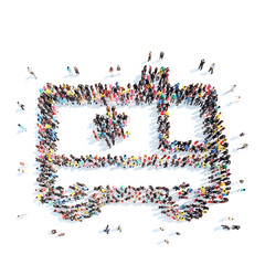 people in the shape of a medical vehicle.