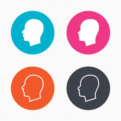 Head icons. Male and female human symbols.