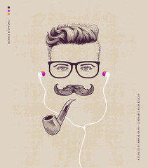 hipster with pipe