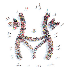 people in the shape of a female figure.