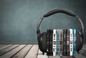 CD, Music, Headphones.