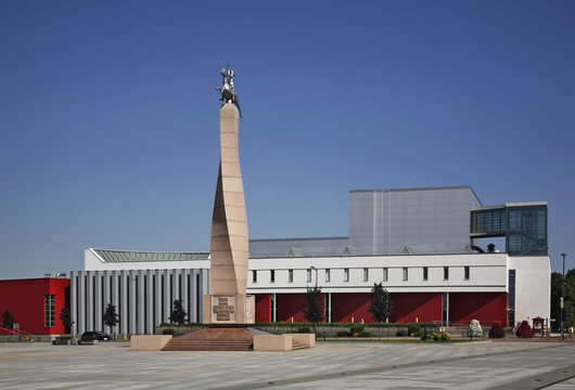 Basanavicius square in Marijampole. Lithuania