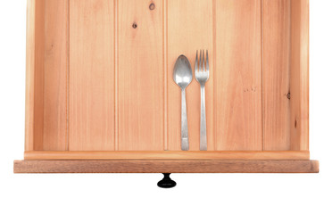 Spoon and Fork in Drawer