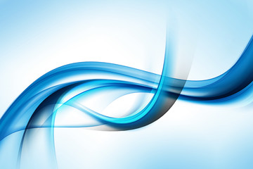 Elegant Blue Waves Design - obrazy, fototapety, plakaty
