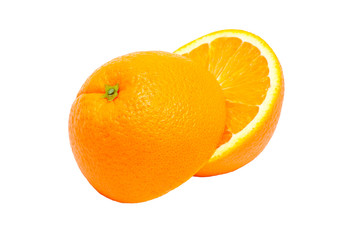 Orange fruit sliced isolated on white background