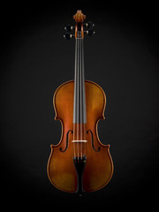 Fototapeta na wymiar Violin on black background