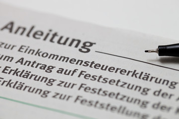 Steuer, Einkommensteuererklärung, Formular, Anleitung