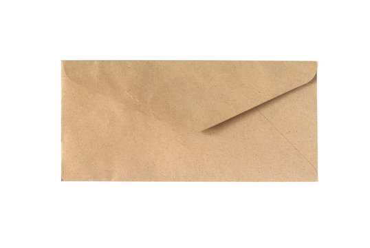 brown envelope on white background