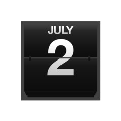 Counter calendar july 2.