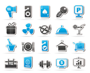 Hotel and motel services icons 2- vector icon set