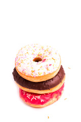 Fried donuts in a paper shopping bags